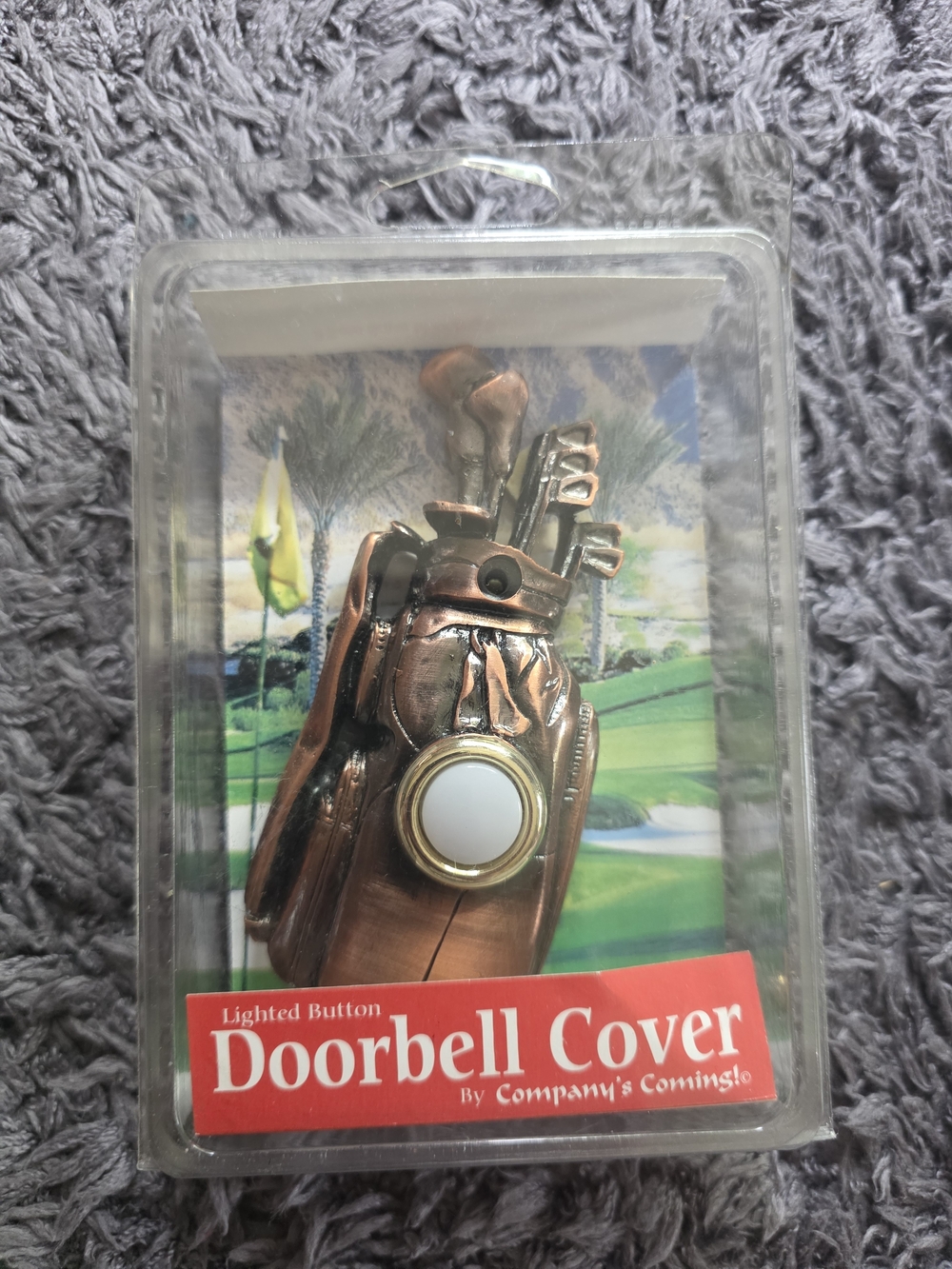 Lighted Golf Bag Doorbell Cover — Copper Finish